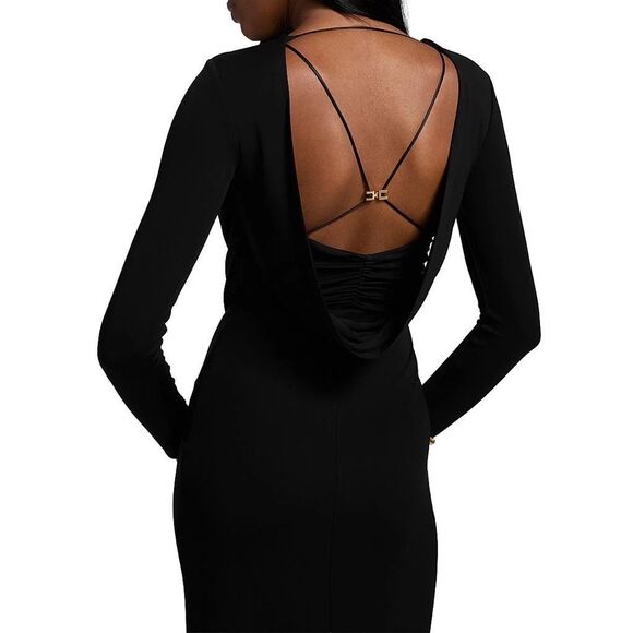 Elisabetta Franchi Red Carpet Crêpe Jersey Column Gown IT42/US6 $860 - Picture 3 of 12